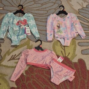 NWT Lot Of 3 Walmart Toddler Girls Swimsuits Size 2T, $42 Value